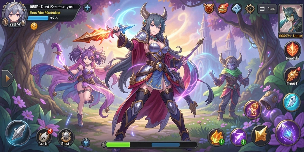 Screenshot gameplay <strong>888FW</strong> menunjukkan pertarungan karakter yang mendebarkan.