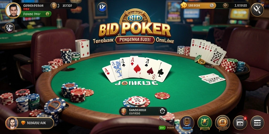 Tampilan gameplay poker seru dan mendebarkan di 8ID.