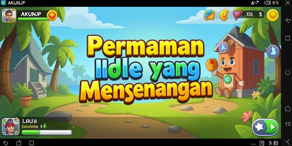 Screenshot AKUNJP menampilkan karakter karismatik dalam aksi Idle.
